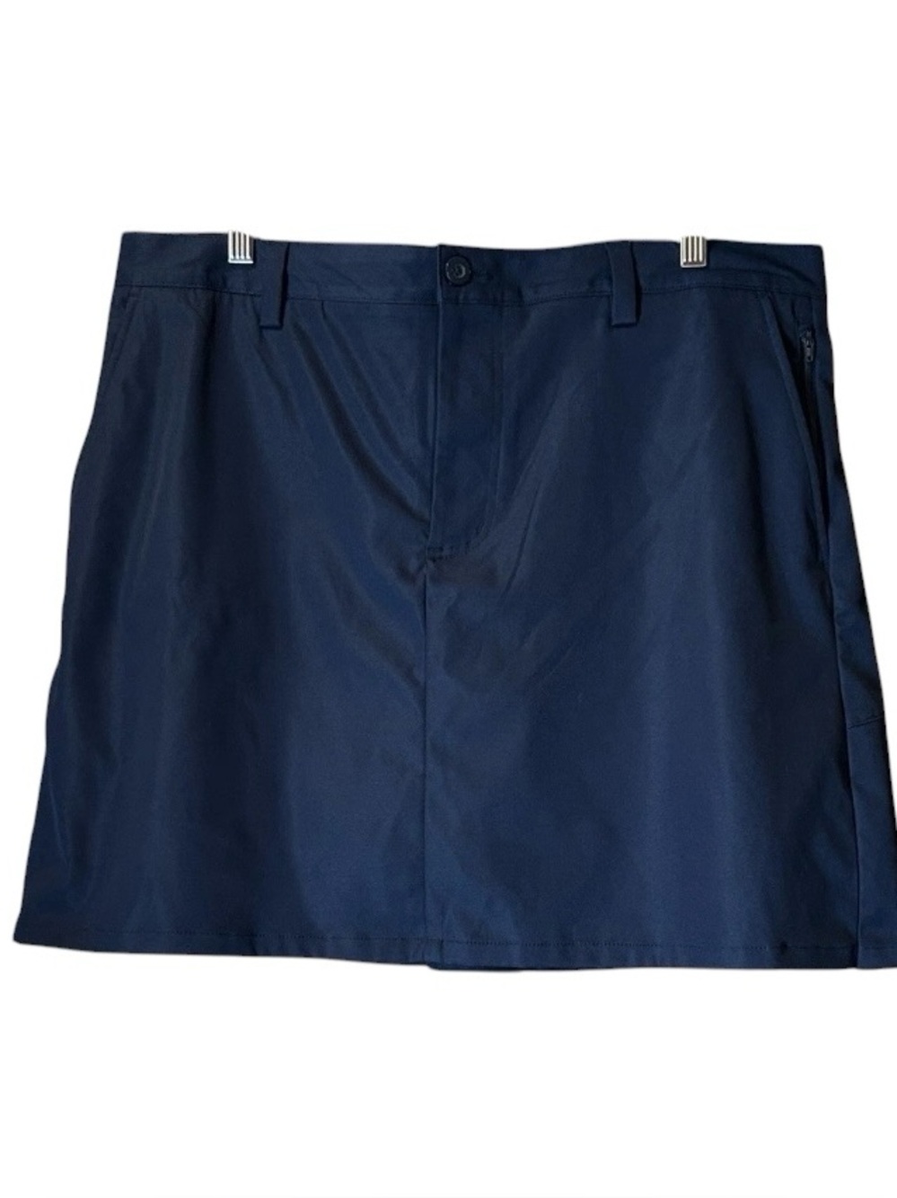 Lands' End Navy Blue Athletic Skort 16 Golf Hiking Casual Zip Pocket Stretch‎